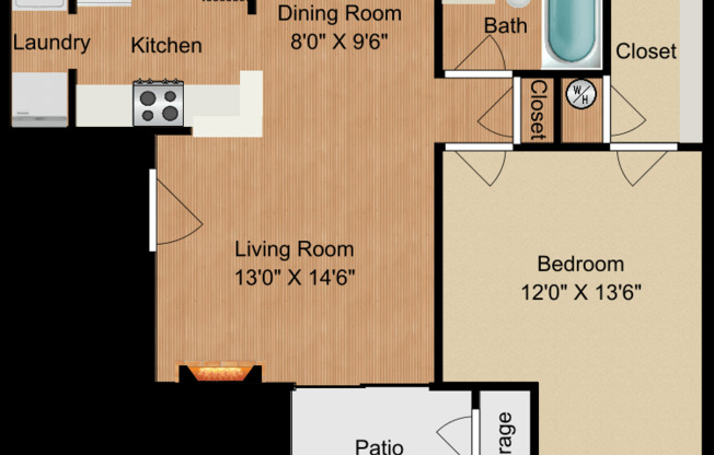 1 bed, 1 bath, 718 sqft, $839