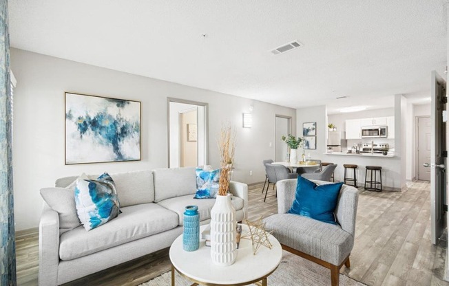 Model linving room at Mirage on Kernan Apartments in Jacksonville, FL