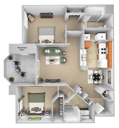 2 beds, 2 baths, 984 sqft, $2,534