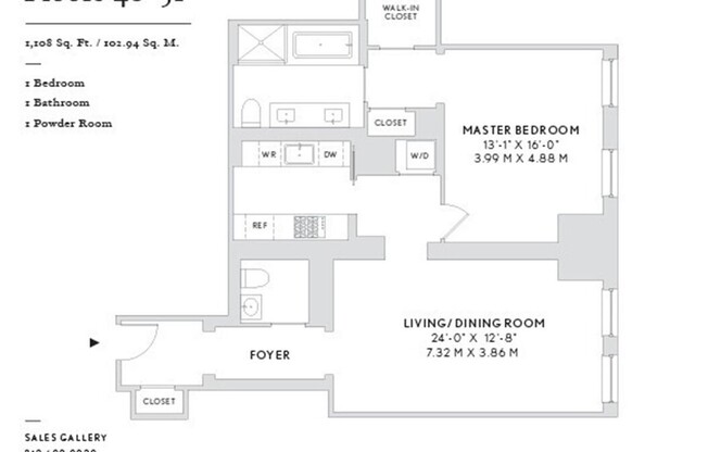 1 bed, 1.5 baths, 1,108 sqft, $15,000, Unit 45C