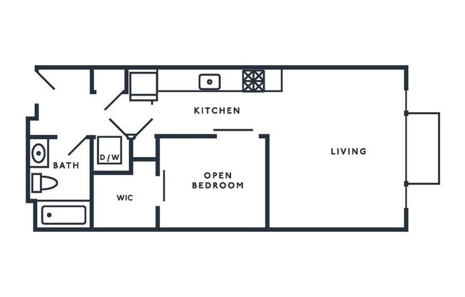 1 bed, 1 bath, 510 sqft, $2,395, Unit 608