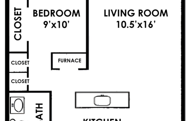 1 bed, 1 bath, 517 sqft, $899, Unit 102