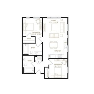 2 beds, 2 baths, 905 sqft, $3,795