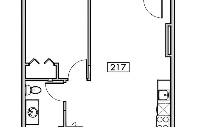 1 bed, 1 bath, 560 sqft, $1,575, Unit 217