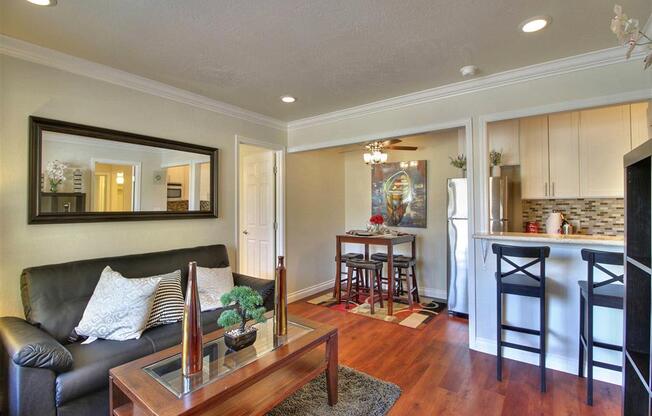 spacious living room and kitchen at The Arbors at The Arbors at Mountain View, California, 94040