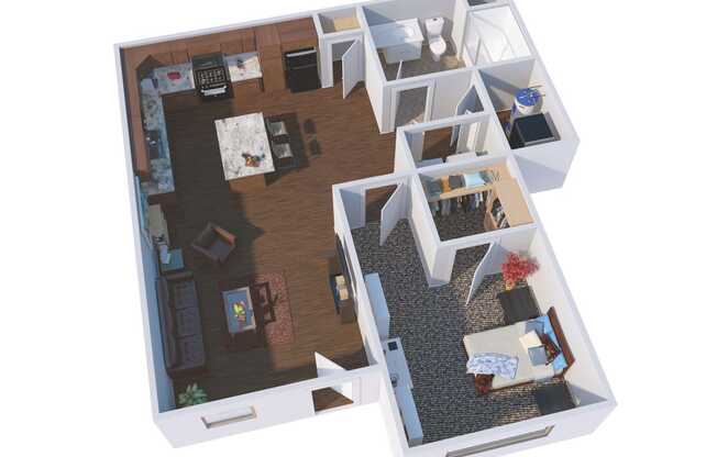 a floor plan of a house with a bedroom and a living room