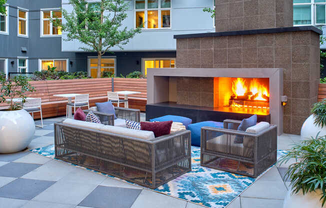 Courtyard Lounge with Fireplace