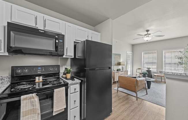 the preserve at ballantyne commons apartment kitchen and living room
