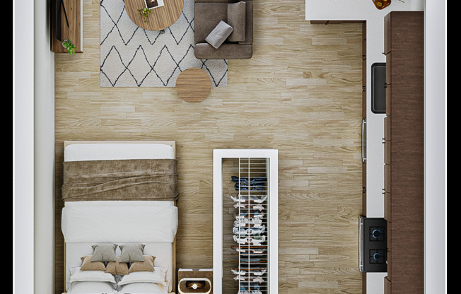 Studio, 1 bath, 608 sqft, $1,545, Unit 222