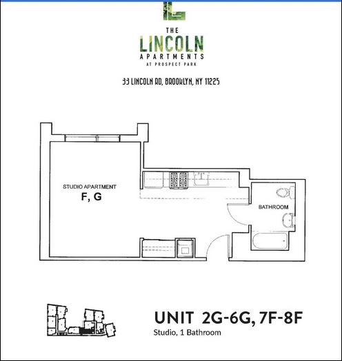 Studio, 1 bath, 475 sqft, $2,700, Unit 3G