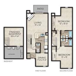 2 beds, 2.5 baths, 1,477 sqft, $1,598