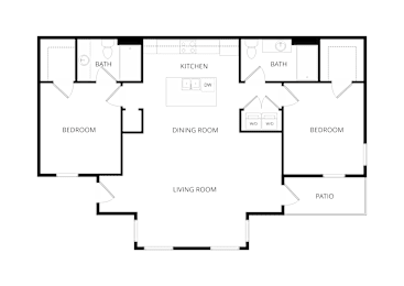 2 beds, 2 baths, 1,110 sqft, $1,550