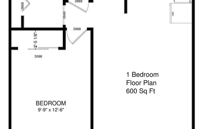 1 bed, 1 bath, 600 sqft, $1,125, Unit EP 305