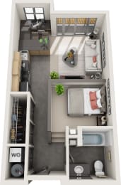 Studio, 1 bath, 590 sqft, $1,684