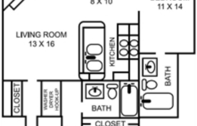 2 beds, 2 baths, 1,115 sqft, $1,350