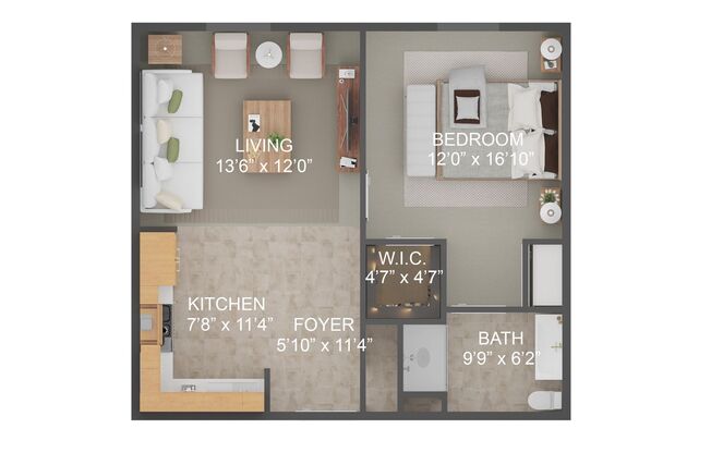 1 bed, 1 bath, 545 sqft, $1,060, Unit 117