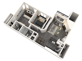 2 beds, 2 baths, 837 sqft, $1,261