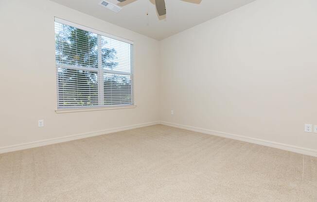 a room with a large window