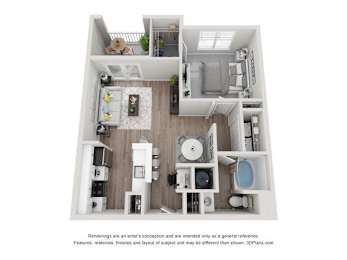 1 bed, 1 bath, 804 sqft, $1,217