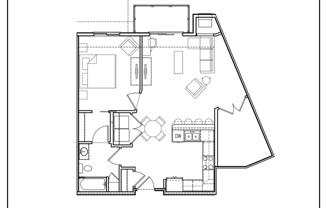 1 bed, 1 bath, 728 sqft, $1,595, Unit 107