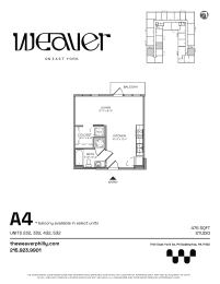 Studio, 1 bath, 476 sqft, $1,325