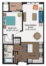 1 bed, 1 bath, 819 sqft, $1,640