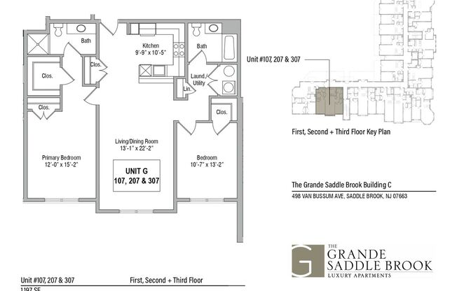 2 beds, 2 baths, 1,197 sqft, $3,222, Unit 307C