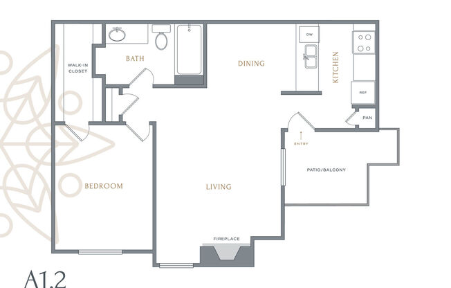 1 bed, 1 bath, 661 sqft, $901