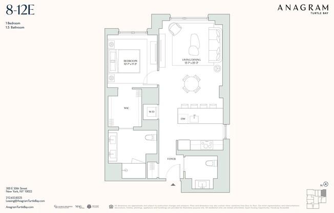 1 bed, 1.5 baths, 898 sqft, $8,660