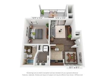 1 bed, 1 bath, 654 sqft, $1,479