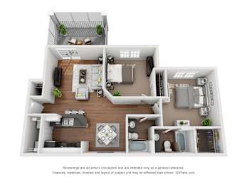 2 beds, 2 baths, 949 sqft, $1,648