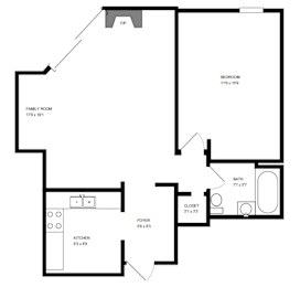 1 bed, 1 bath, 623 sqft, $2,450