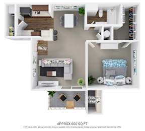 1 bed, 1 bath, 600 sqft, $890