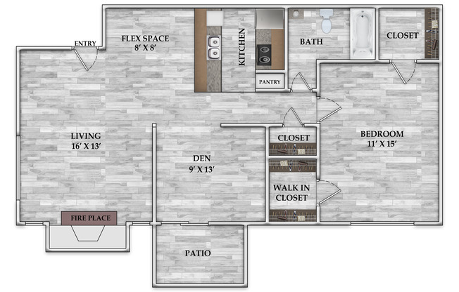 1 bed, 1 bath, 815 sqft, $748, Unit 0615