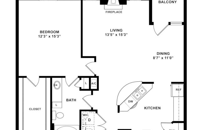 1 bed, 1 bath, 864 sqft, $1,369