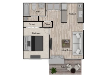 1 bed, 1 bath, 600 sqft, $1,165