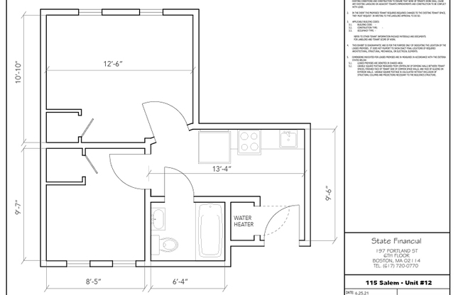 1 bed, 1 bath, $2,600, Unit 12