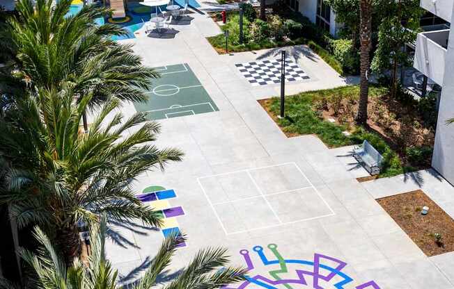 Aerial Courtyard View at Elements Apartments*, Irvine, CA
