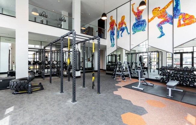 Gym with weights equipment at 19 South in Kissimmee, Florida