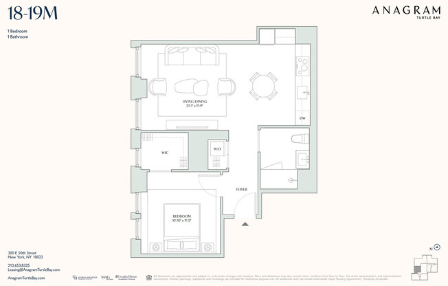 1 bed, 1 bath, $7,075, Unit 18M