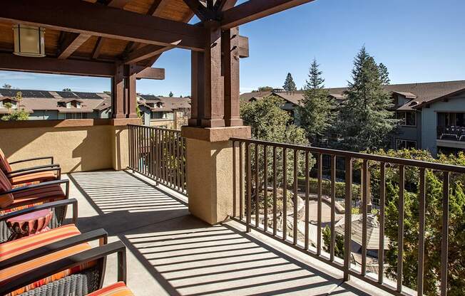 Upper Clubhouse Patio at 55+ FountainGlen Jacaranda, Fullerton
