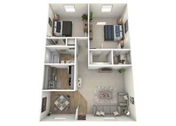 2 beds, 1.5 baths, 950 sqft, $1,550