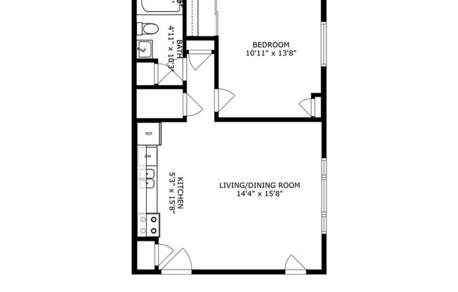 1 bed, 1 bath, 700 sqft, $805