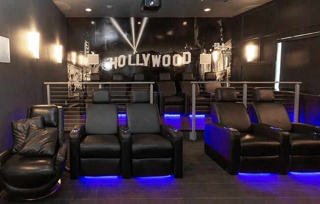 Private Movie Theater With Comfy Seating at Four Seasons at Southtowne Apartments, Utah, 84095
