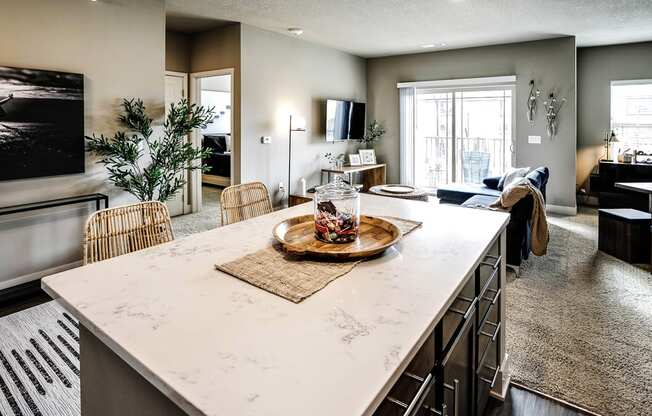 Kitchen island at Sterling at Prairie Trail in Ankeny, IA