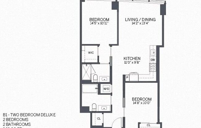 2 beds, 2 baths, 1,000 sqft, $3,963