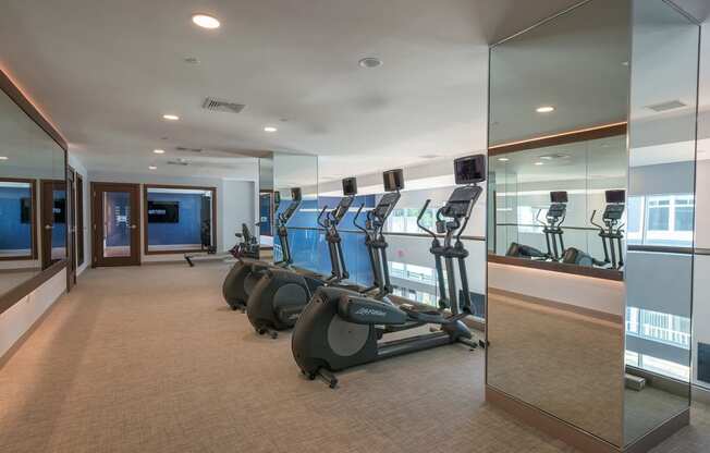 Floor-to-Ceiling Windows in Fitness Center at Windsor at Hopkinton, MA, 01748