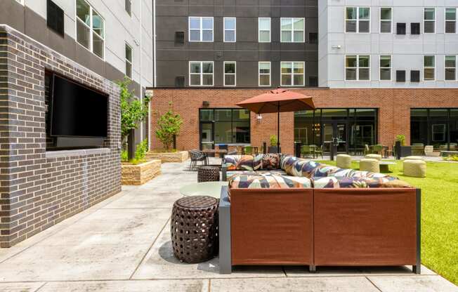 Outdoor patio space with tv