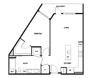 1 bed, 1 bath, 833 sqft, $1,386