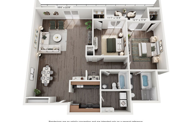 2 beds, 2 baths, 1,438 sqft, $3,410